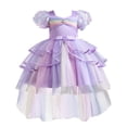 thumbnail image 1 of NiSHUIHAN Robes pour Filles Robe Princesse en Tulle pour Enfants à Manches Courtes Robe pour Bébé Fille avec Nœud Robe Violette 150, 1 of 9