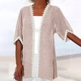 thumbnail image 2 of Timegard Womens Cardigan Plus Size Lace 1/2 Sleeve Open Front Tops Blouses Fall Lightweight Comfy Jacket, 2 of 5
