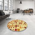 thumbnail image 4 of Ahgly Company Tapis d'Intérieur Ronds Transitionnels Orange Lavables à la Machine, 6 Pieds Rond, 4 of 7