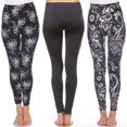 thumbnail image 1 of White Mark Women's 3-Pack Soft Stretchable Printed Leggings, 1 of 2