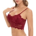 thumbnail image 2 of TIMIFIS Soutien-Gorge Léger en Dentelle Rouge pour Femmes, Soutien-Gorge Léger en Dentelle Rembourrée Bandeau en Dentelle avec Bretelles pour Femmes Filles Été, 2 of 6