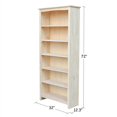 thumbnail image 3 of International Concepts Home Accents Unfinished 72" Shaker Bookcase, 3 of 7