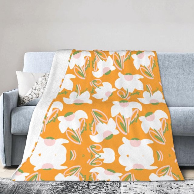 ORUYROP Flower Coloring Pattern Blanket | Wool Blanket | Soft, Plush, Warm Leisure Blanket50 X40