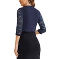 thumbnail image 3 of INSPIRE CHIC Robe Cardigan pour Femmes en Dentelle à Panneaux, Ouverte à l'Avant, Manches Longues, Boléro Court de Bureau, 3 of 5