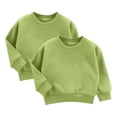 thumbnail image 1 of MKOSPLRT Chandails Molletonnés pour Enfants, Lot de 2, Manches Longues, Chandail en Molleton à Enfiler, Couleur Unie, Col Rond, Chandails Molletonnés Doux d'Automne pour Garçon Ou Fille 3-9, 1 of 2