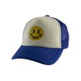 thumbnail image 1 of Gravity Threads Smile Face Embroidery Adjustable Trucker Hat - Cross Eye - White/Royal, 1 of 2