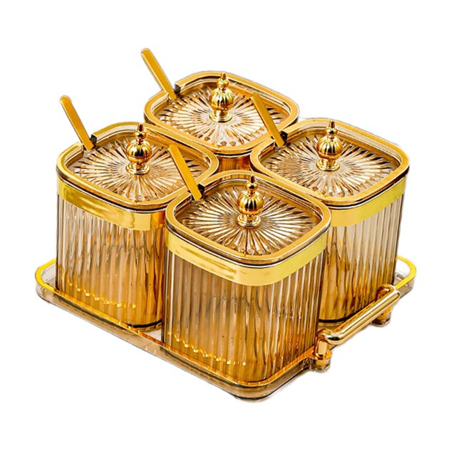 simhoa Divided Dried Fruit Plates Nuts Storage Tray Multipurpose for Cafe Shop Home Brown 4 Grids