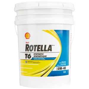 Shell ROTELLA 550036271 T6 Full Synthetic Heavy Duty 0W-40 Engine Diesel Oil - 5 Gallon Pail