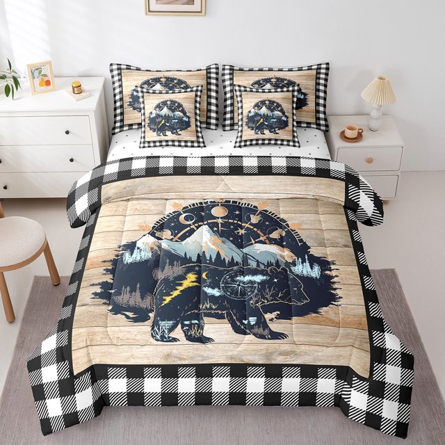 YST Rustic Farmhouse Decor 7-Piece Comforter Set with Sheets, Queen Size, Polyester