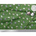 thumbnail image 2 of Soimoi Green Poly Georgette Fabric Anchor Hook & Small Country Flag Print Fabric by Yard 42 Inch Wide, 2 of 3