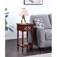 thumbnail image 1 of French Country Table d'Appoint de Luxe Khloe à un Tiroir avec Tablette en Bois d'Acajou, 1 of 8