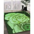 thumbnail image 3 of Ahgly Tapis d'Intérieur Lavable en Machine Carré Transitionnel Vert Émeraude, 8 Pieds Carré, 3 of 7