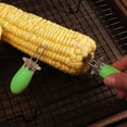 thumbnail image 4 of Langgg 2pcs Brochette de Maïs Brochette en Acier Inoxydable avec Poignées en Silicone, Vert, 4 of 7