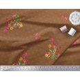 thumbnail image 2 of Soimoi Poly Georgette Tissu Dot,Leaves & Pervenche Imprimé Floral 1 Yard 52 Inch Wide, 2 of 3
