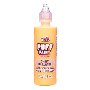 Tulip Puff Dimensional Fabric Paint, Fluorescent Orange, 4 fl. oz., Nontoxic, Liquid, Permanent, Flexible, Machine Washable, 3D Texture