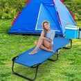 thumbnail image 4 of Costway Lit de Camping Pliant Extérieur Portable Lit Militaire pour Dormir Randonnée Voyage Bleu, 4 of 10
