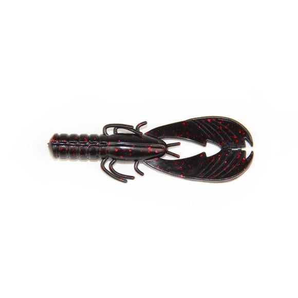 X Zone 15911 3.25" Muscle Back Finesse Craw, Black Red Flake, 8Pk