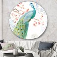 thumbnail image 3 of Designart 'peacocks Watercolor I' Traditional Metal Circle Wall Art, 3 of 3