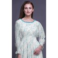 thumbnail image 5 of Bimba Robe Teinture sur Nœuds Femme à Manches Longues, Smockée, Col Rond, à Volants, Été, Maxi-Moyen, 5 of 5