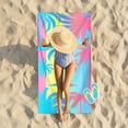 thumbnail image 2 of Multicolor Polyester Microfiber Beach Towel - Super Absorbent, Lightweight & Quick Dry, 70x140cm/80x160cm for Outdoor, Pool, Travel, Picnic - Eye-Catching Design, Machine Washable, 2 of 9