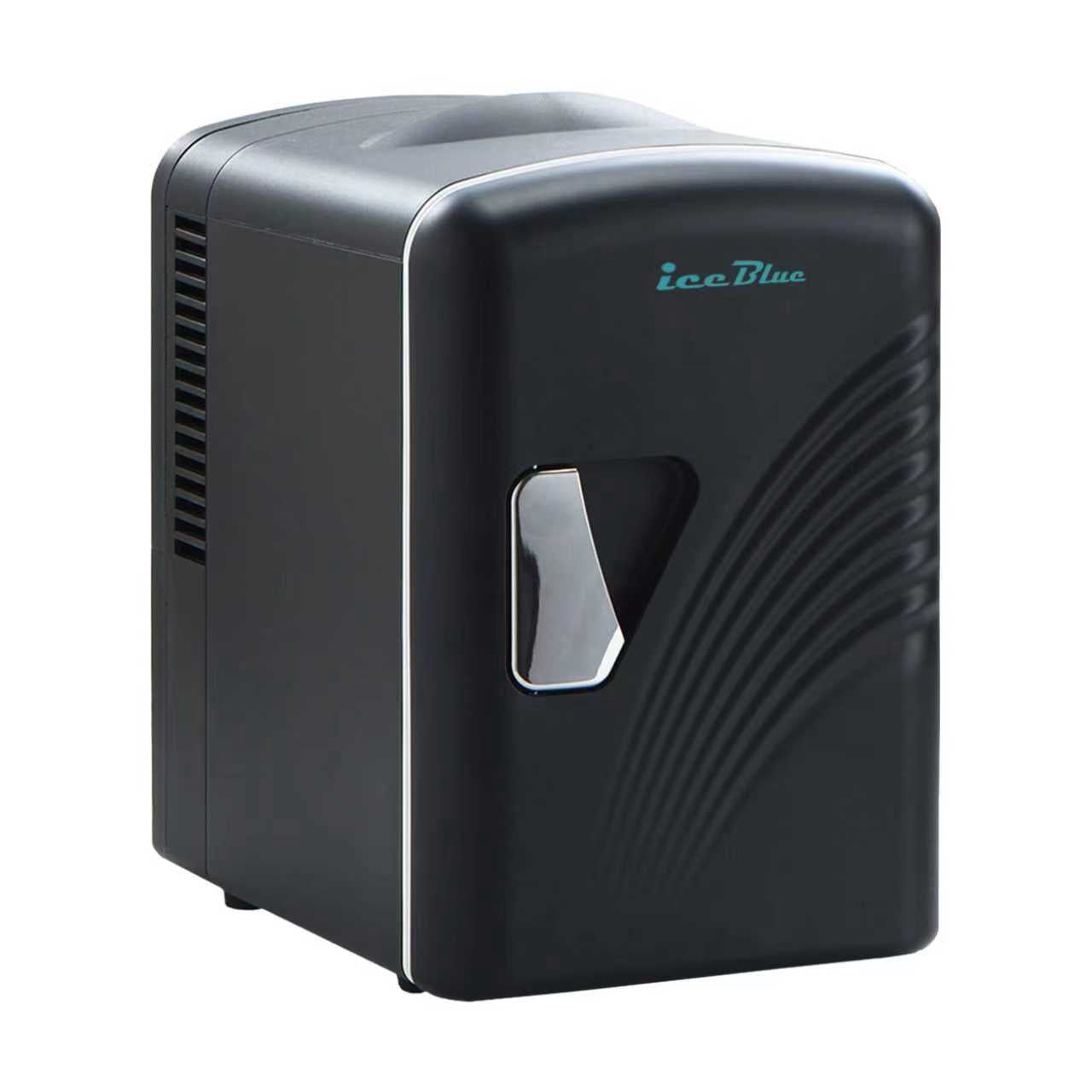 4L Portable Mini Fridge, 12V/120V Dual Voltage Car Home Refrigerator, Unique Wave Pattern Door Cosmetic Skincare Fridge with Inner Partition Storage Shelf