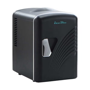 4L portatif Mini Réfrigérateur, 12V/120V Réfrigérateur de voiture double tension à la maison, unique Wave Pattern Door Cosmetic Skincare Fridge avec étagère de stockage de cloison intérieure