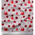 thumbnail image 1 of Soimoi Cotton Cambric Fabric Raspberry,Strawberry & Cherry Fruits Printed Fabric 1 Yard 56 Inch Wide, 1 of 3