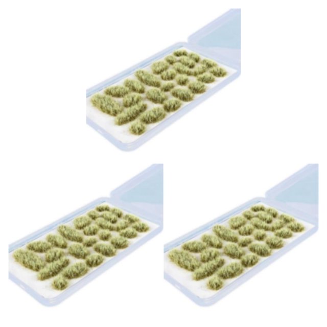 ZheElen 25x Simulation Cluster Grass for Train Scenery Decor Accessory Winter Green 6mm 3Set