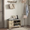thumbnail image 2 of HOMCOM Banc à Chaussures d'Entrée avec Tiroir de Rangement, Tablette Ouverte, Pochette, Gris, 2 of 10