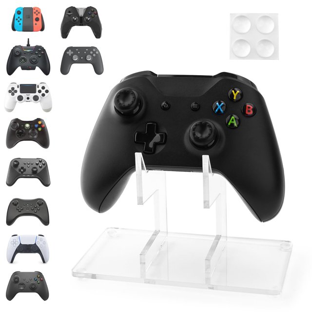 YIBEICO 1-Tier Game Controller Holder for Xbox Series X, Xbox, 360, Ps5, Ps4, Switch,Nintendo,Steam Controller, Desktop Computer Game Controller, Transparent Controller Display Stand (1-Tier)