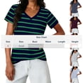 thumbnail image 4 of LVHAOGJOB T-Shirts à Manches Courtes pour Femmes, Chandails en Coton Graphiques, Chandail à Enfiler, Hauts V Neck pour Dames, 4 of 8