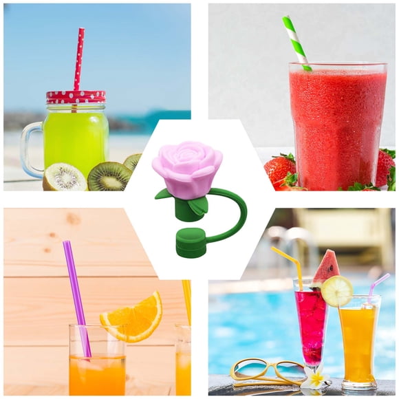 Rose Straw Stopper Straw Stopper 10mm Flower Straw Cap A Fashionable Item That Helps You Easily Resist And Impurities
