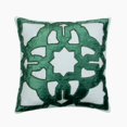 thumbnail image 1 of Housse de Coussin Décorative, Bleu Sarcelle 16"x16 Pouces (40x40 cm) Housses de Coussin Décoratives, Velours et Lin Appliqué Grec Coussins Décoratifs pour Canapé, Motif Abstrait Style Moderne - Rhéa, 1 of 3