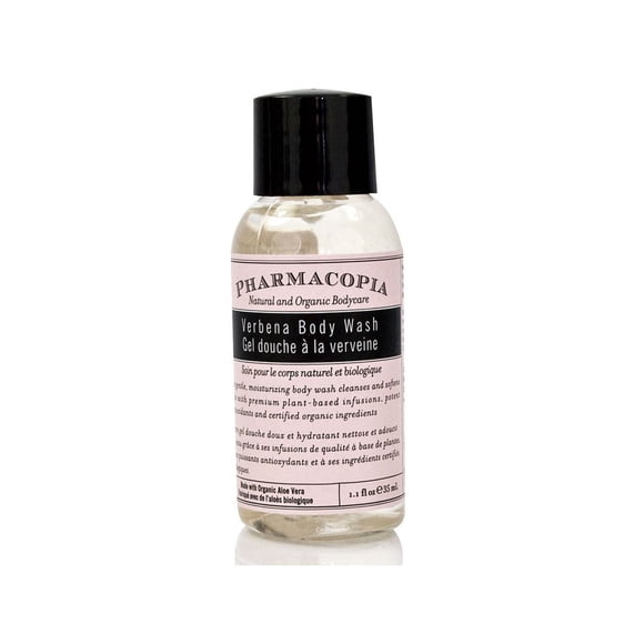 Body Wash Verbena PHARMACOPIA flip cap 1.1oz/32ml 50's/ Pack