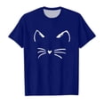 thumbnail image 1 of TZEWGL T-Shirt Décontracté à Col Rond Manches Courtes Imprimé Chat pour Filles Garçons Taille 4-5T, 1 of 5