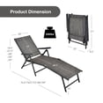thumbnail image 4 of Costway Chaise Longue Pliante de Patio Extérieure Portable Inclinable pour la Plage Gris, 4 of 8