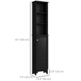 thumbnail image 3 of HOMCOM Armoire de Salle de Bain Haute, Colonne à Linge avec Tablettes Ajustables, Noir, 3 of 10