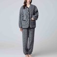 thumbnail image 1 of Couples Women Button Warm Winter Flannel Pajamas Set Long Sleeve Long Pant, 1 of 6