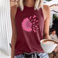 thumbnail image 1 of TIMIFIS Breast Cancer Ribbon Women's Racerback Tank Casual Sleeveless Printed Ladies Round Neck Blouses Tops T-ShirtFall/Winter, 1 of 5