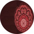 thumbnail image 1 of Ahgly Company Tapis d'Intérieur Lavable à la Machine, Carré, Transitionnel, Rouge Brique de Feu, Tapis de Zone, 3 Pieds Carré, 1 of 7