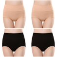 thumbnail image 1 of Plebaso Womens High Waisted Cotton Underwear Full Coverage Ladies Panties Multipack Regular and Plus Size, 1 of 3
