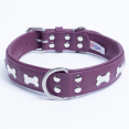 thumbnail image 3 of ROTTERDAM BONES Leather Dog Collar Single- Row Bones, 3 of 4