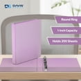 thumbnail image 2 of Davis Group Economy 3-Ring View Binders, 1" Round Rings, 225 Capacity, Lavender, Pack of 6, 2 of 4