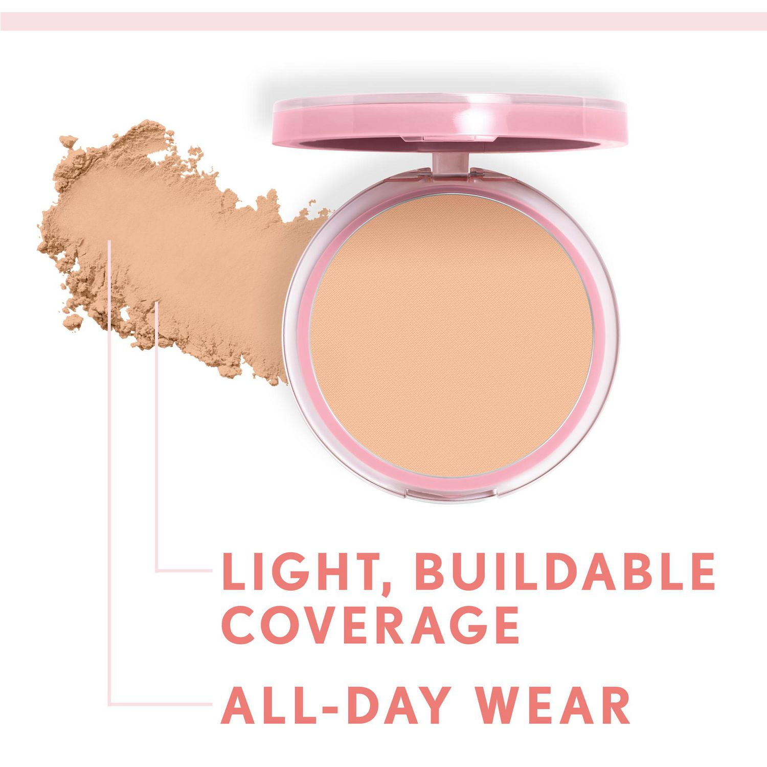 COVERGIRL Clean Fresh Healthy Look Poudre compacte, sans parabènes, sulfates, huile minérale ni talc, enrichie en lait de coco et extraits d'aloès, 100 % végétalienne et sans cruauté.