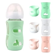 3 Pcs Silicone Bottle Sleeves 120ml/240ml Baby Bottle Holder Anti-slip BPA Free Insulation Sleeve for Glass Baby Bottle