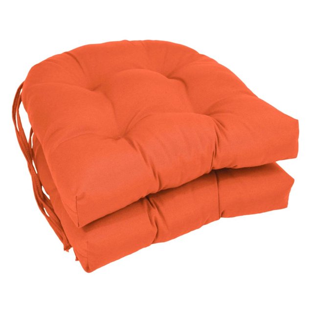 Coussins de Chaise Capitonnés en Sergé Uni en Forme de U de 16 Pouces (Ensemble de 2)