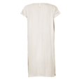 thumbnail image 4 of Mens V Neck Linen Robe Short Sleeve Kaftan Thobe Long Gown Saudi Arab Thobe Islamic Muslim Dubai Robe, 4 of 5