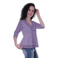 thumbnail image 2 of Moomaya Blouse Ethnique en Coton Peplum Col en V pour Femmes, 2 of 6