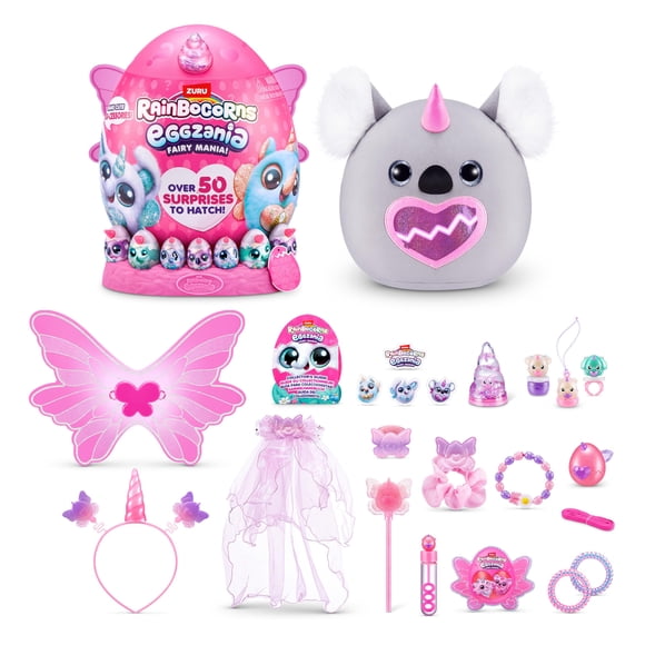 Eggzania Fairy Mania (Koala) by ZURU, Plush Toy, Collectible Plush, Surprise Eggs, Wearable Accessories, Slime, Toys for Girls