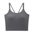 thumbnail image 1 of Yuyuzo Womens Tank Tops Sleeveless Spaghetti Strap Padded Sports Bra Square Neck Workout Basic Crop Tops, 1 of 3